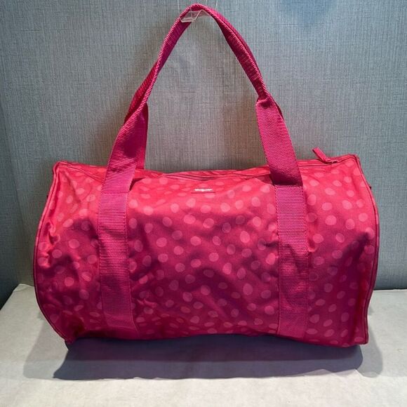 thirty-one Pink Dot Girls Duffle Bag Gym Dance Overnight Weekend Princess Paw Pr - Picture 3 of 12